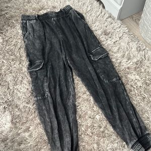 Cargo sweatpants with a slight acid wash